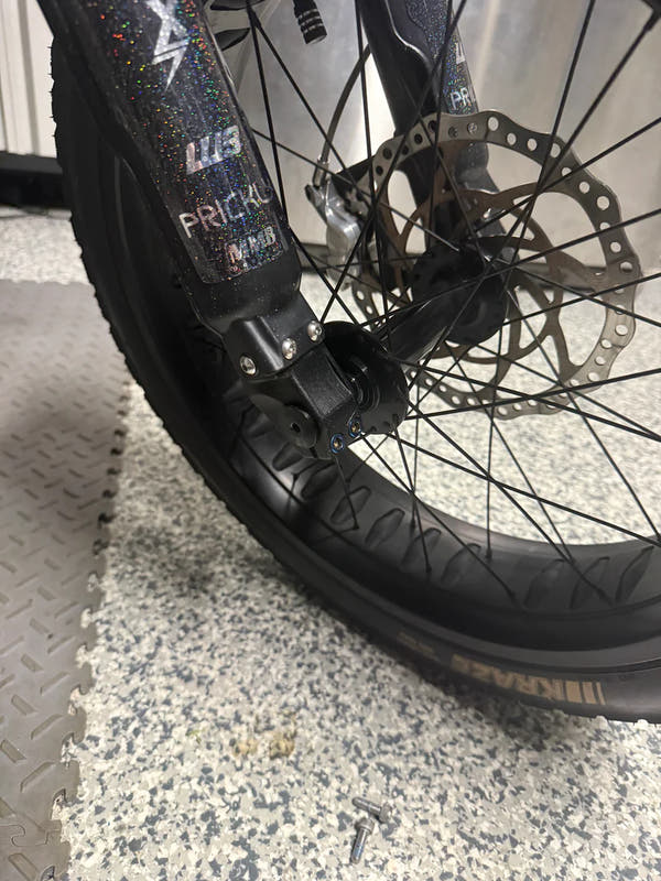 Super 73 titanium front wheel clamp